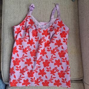 Ruby Ribbon size 40 Lace Cami maximum support plus size shapewear purple red